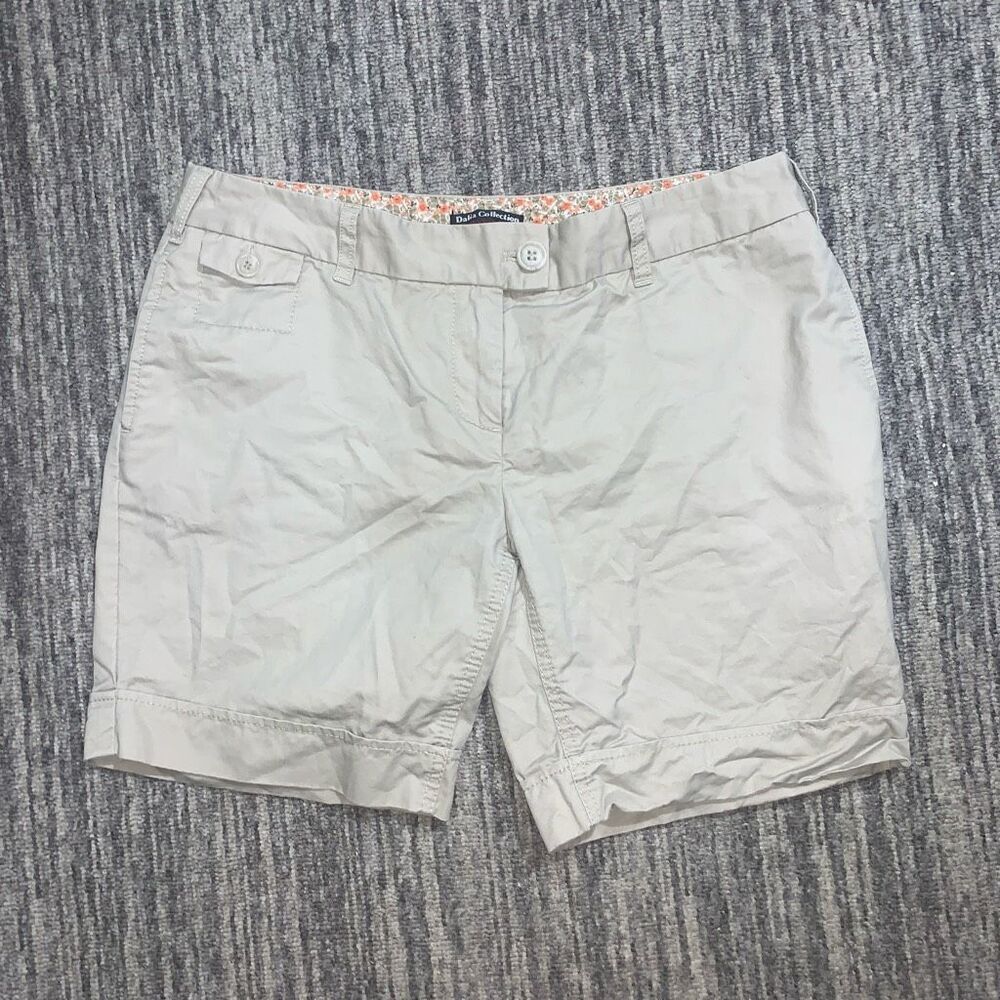 Vintage Dalia Collection Modern Fit Women’s 10 Floral Lined Tan Shorts Pockets
